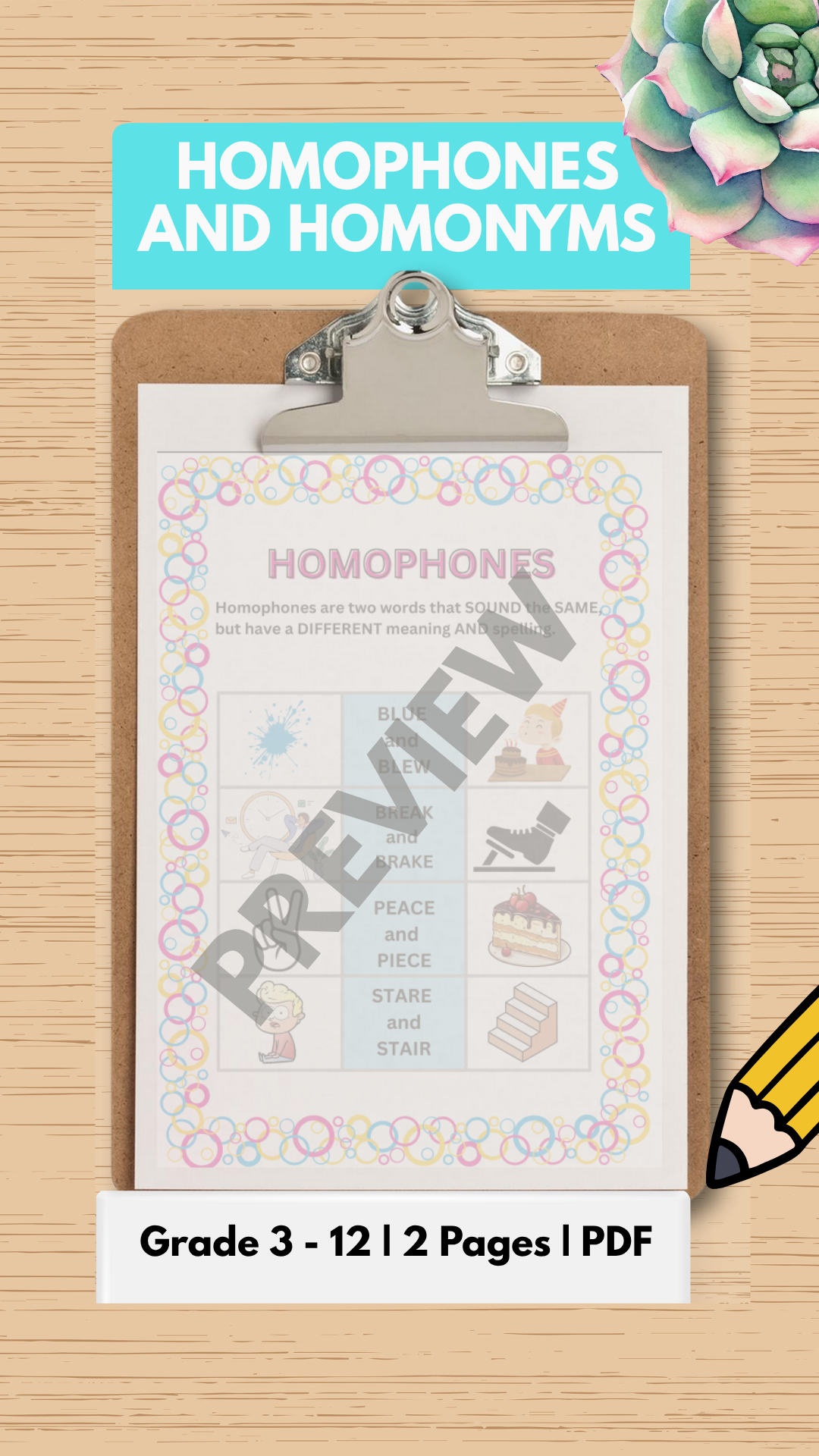 Homophones and homonyms
