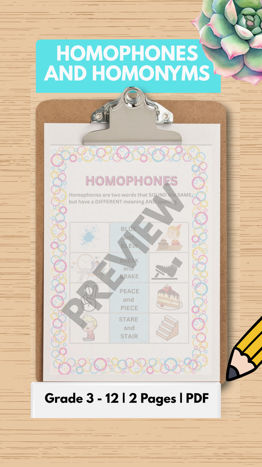 Homophones and homonyms